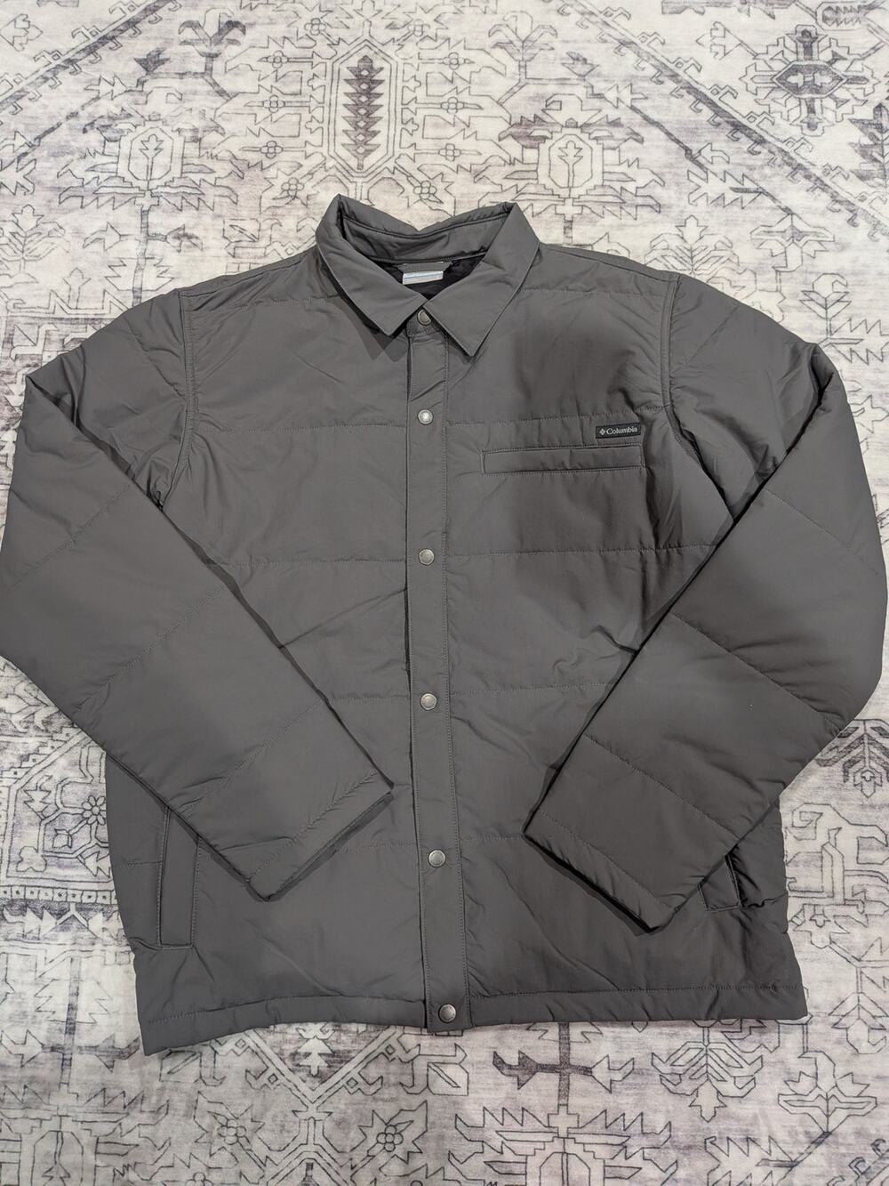 Mens Columbia Button Up Puffer Jacket Size L